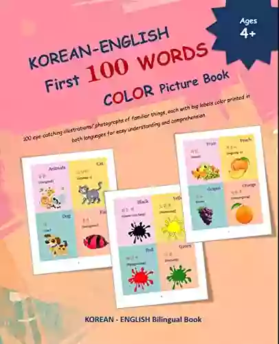 KOREAN ENGLISH First 100 WORDS COLOR Picture (Learn Korean Language)