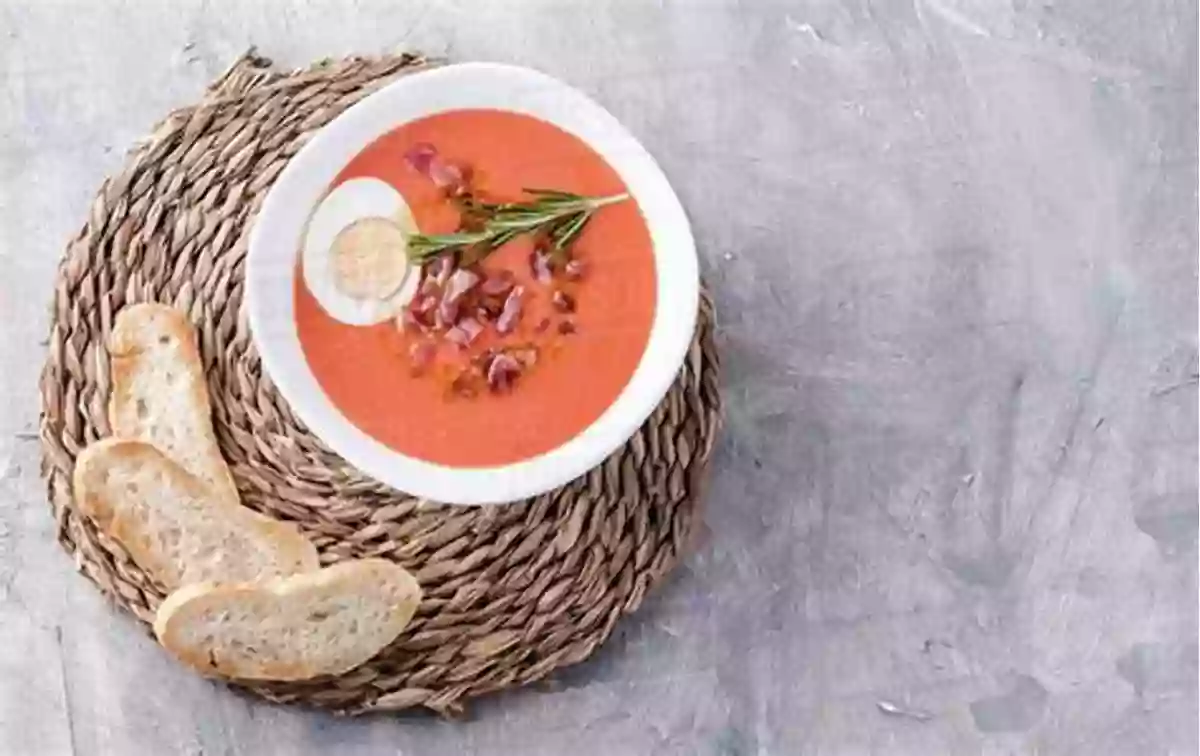 A Bowl Of Salmorejo, A Creamy And Rich Tomato Soup Topped With Diced Ham And Hard Boiled Eggs The Real Taste Of Spain: Recipes Inspired By The Markets Of Spain