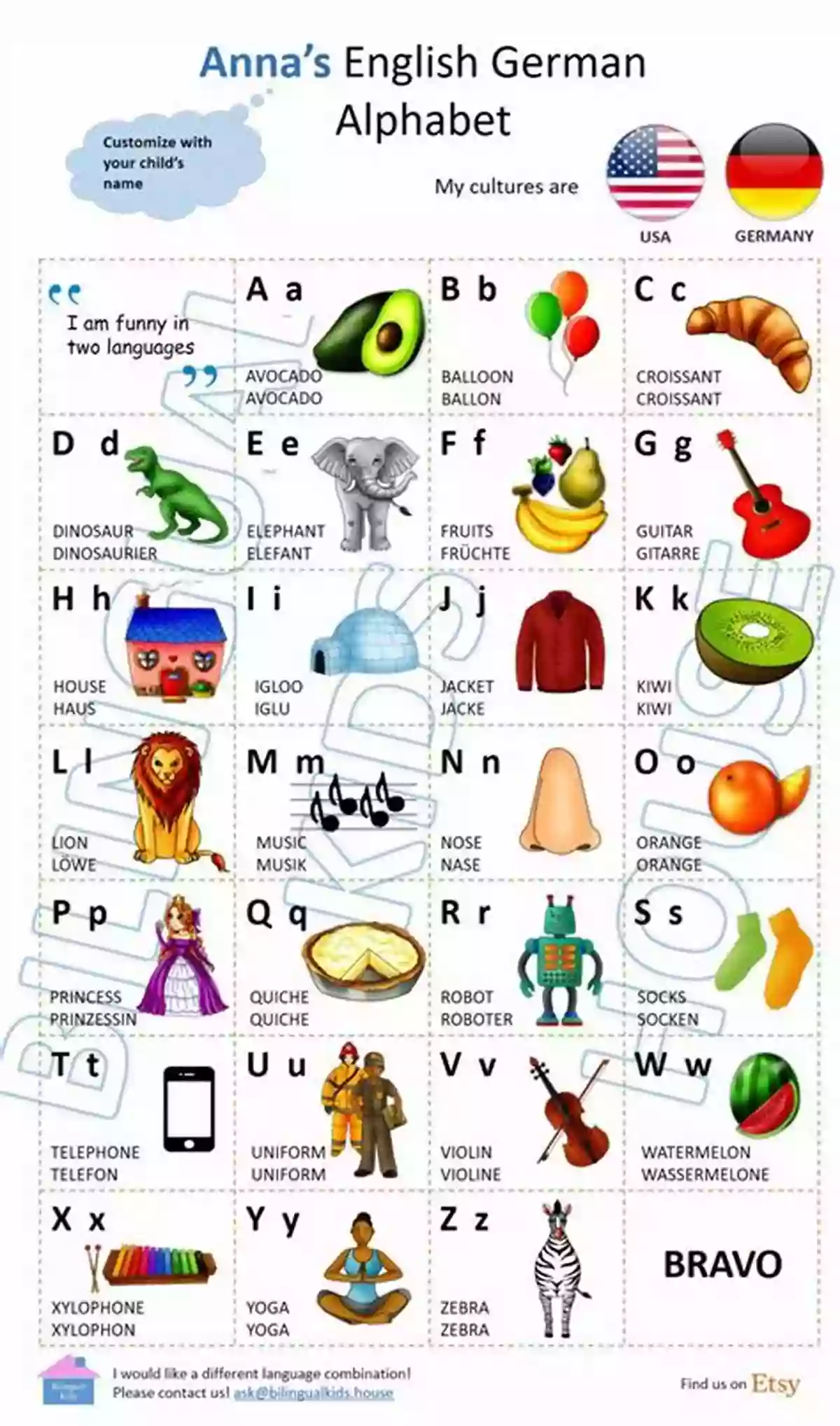 Beautifully Illustrated Das ABC Puzzle Set For Learning German Alphabet German Lesson 5: Toys Games (Easy Peasy German For Kids Series)