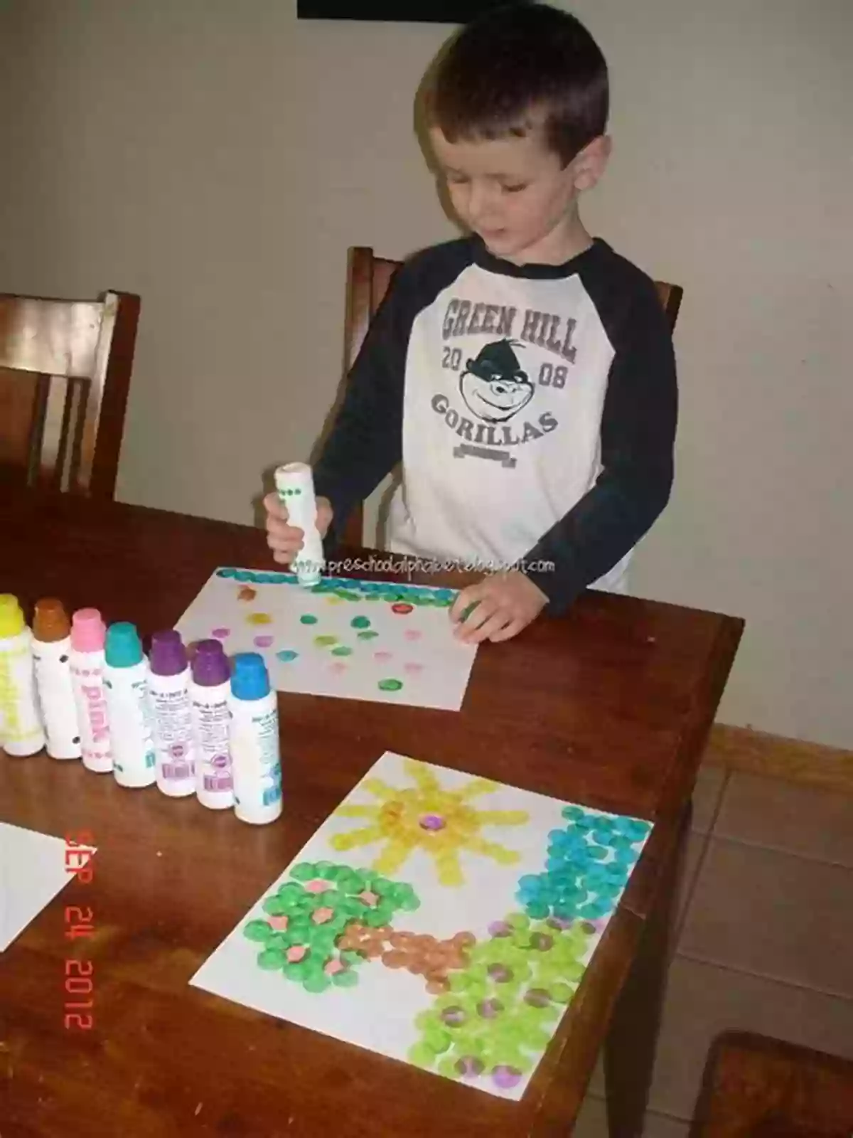 Children Creating Letter Art Using Finger Painting My First Handwriting Book: A Hands On Way For Children To Practice Print Handwriting