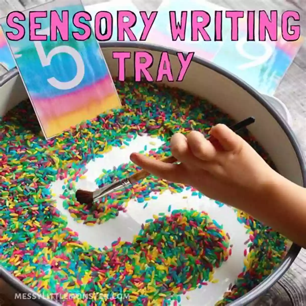 Children Using Sensory Writing Trays For Handwriting Practice My First Handwriting Book: A Hands On Way For Children To Practice Print Handwriting