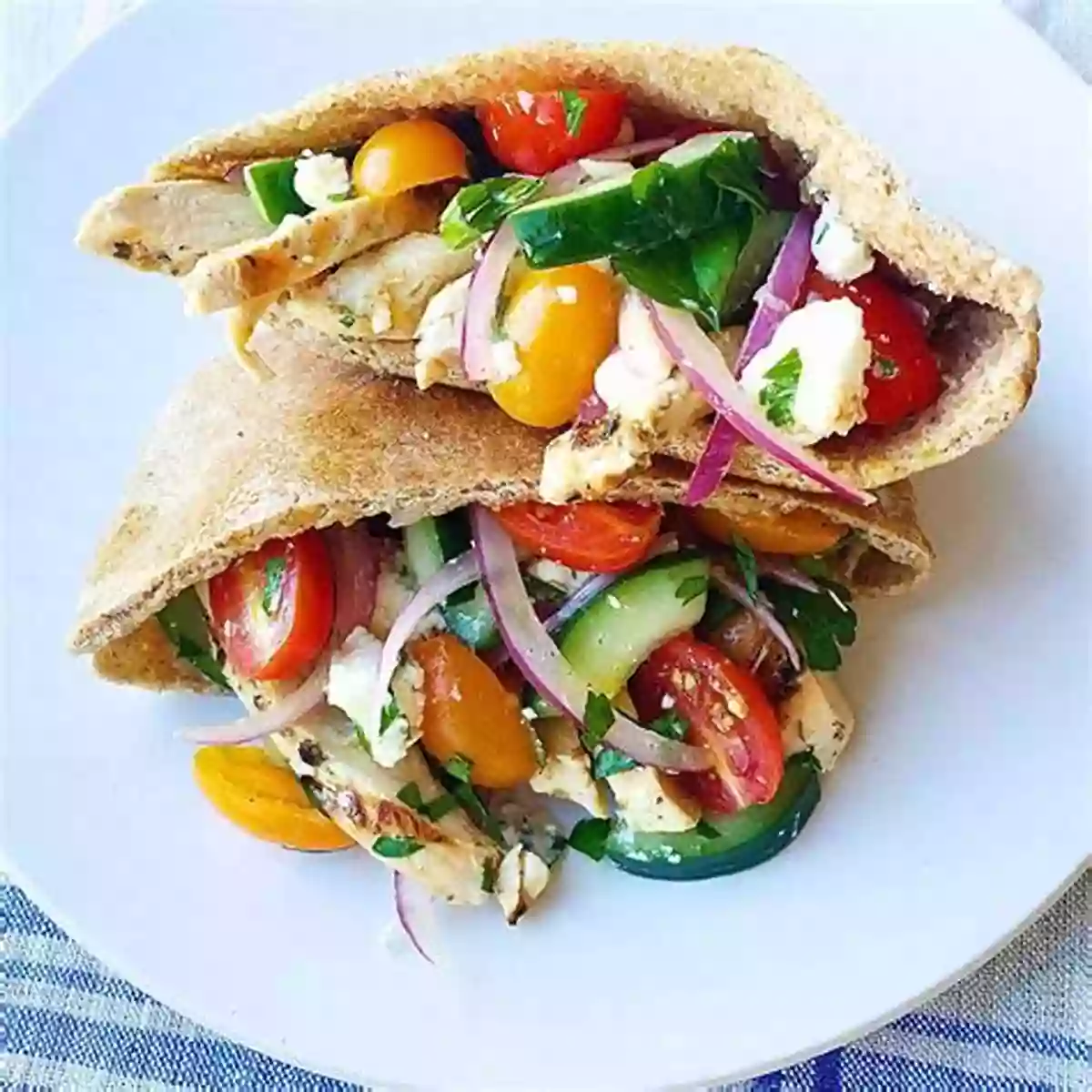 Colorful Greek Salad With Grilled Chicken And A Side Of Pita Bread New And Useful Recipes: A Collection Of Simple And Healthy Recipes