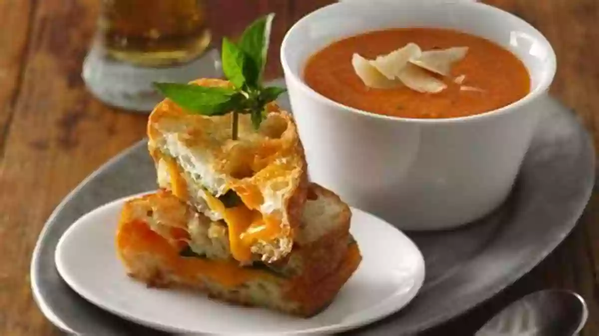 Creamy Tomato Basil Soup In A Bowl Alongside A Grilled Cheese Sandwich Soups For Your Soul: Please Everyone At The Table Become All Time Favorites: Soups Recipes Healthy