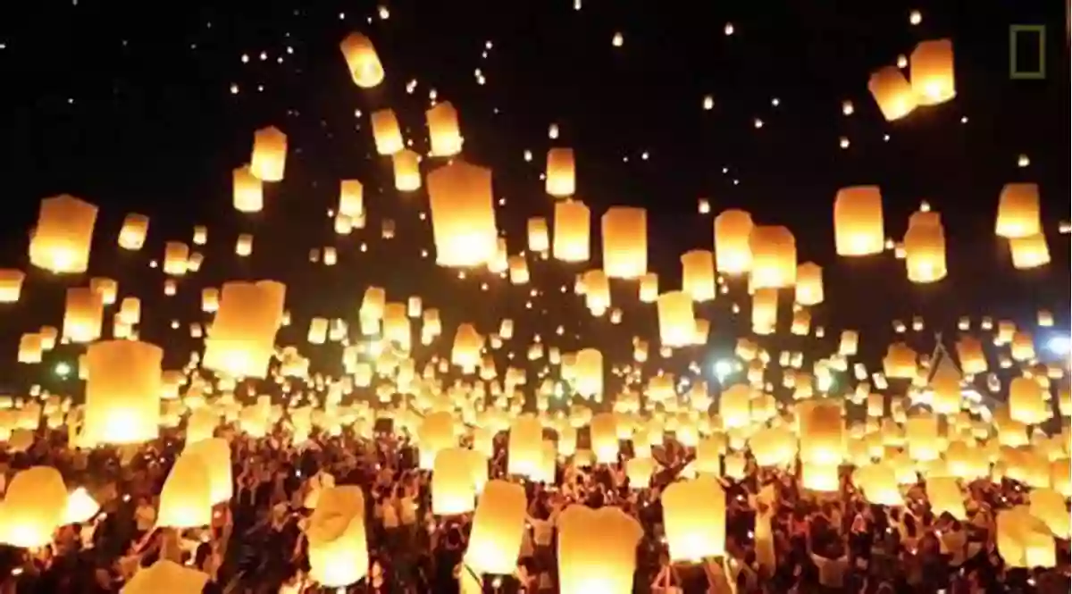 Glowing Lanterns Lighting Up The Night Sky Thanking The Moon: Celebrating The Mid Autumn Moon Festival