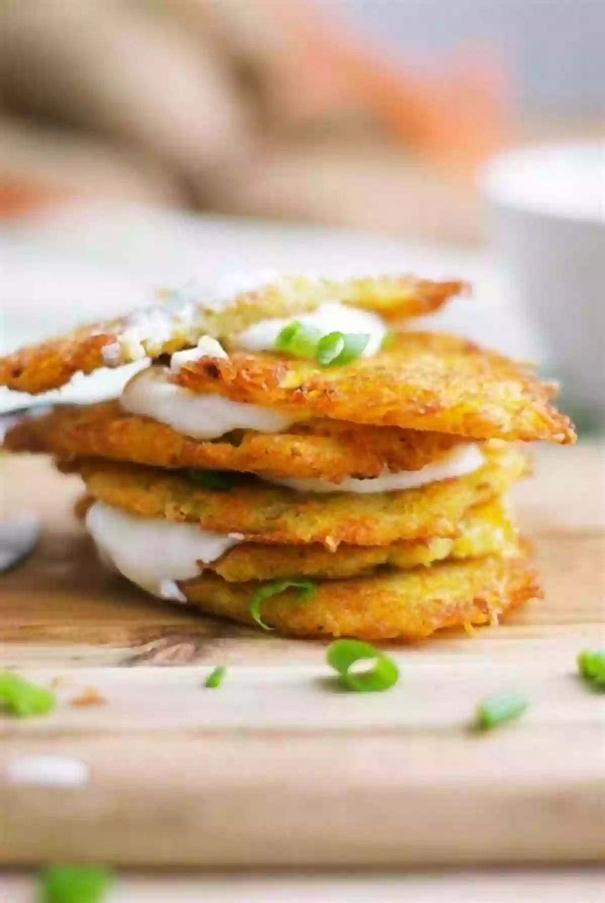 Golden Brown Nanny's Potato Pancakes Served With Sour Cream Schmeckt Gut: Recipes Of My Grandmothers