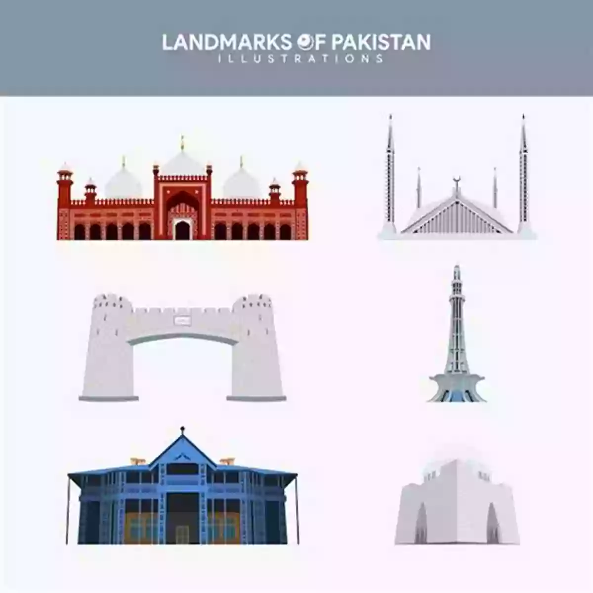 Illustration Of Pakistan's Historical Landmarks And People Deconstructing Pakistan: A Framework Of People S History