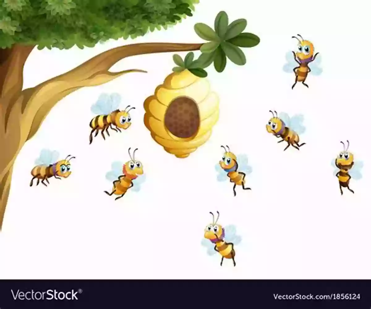 Illustration Of A Beehive Surrounded By Buzzing Bees Beehive Jorey Hurley