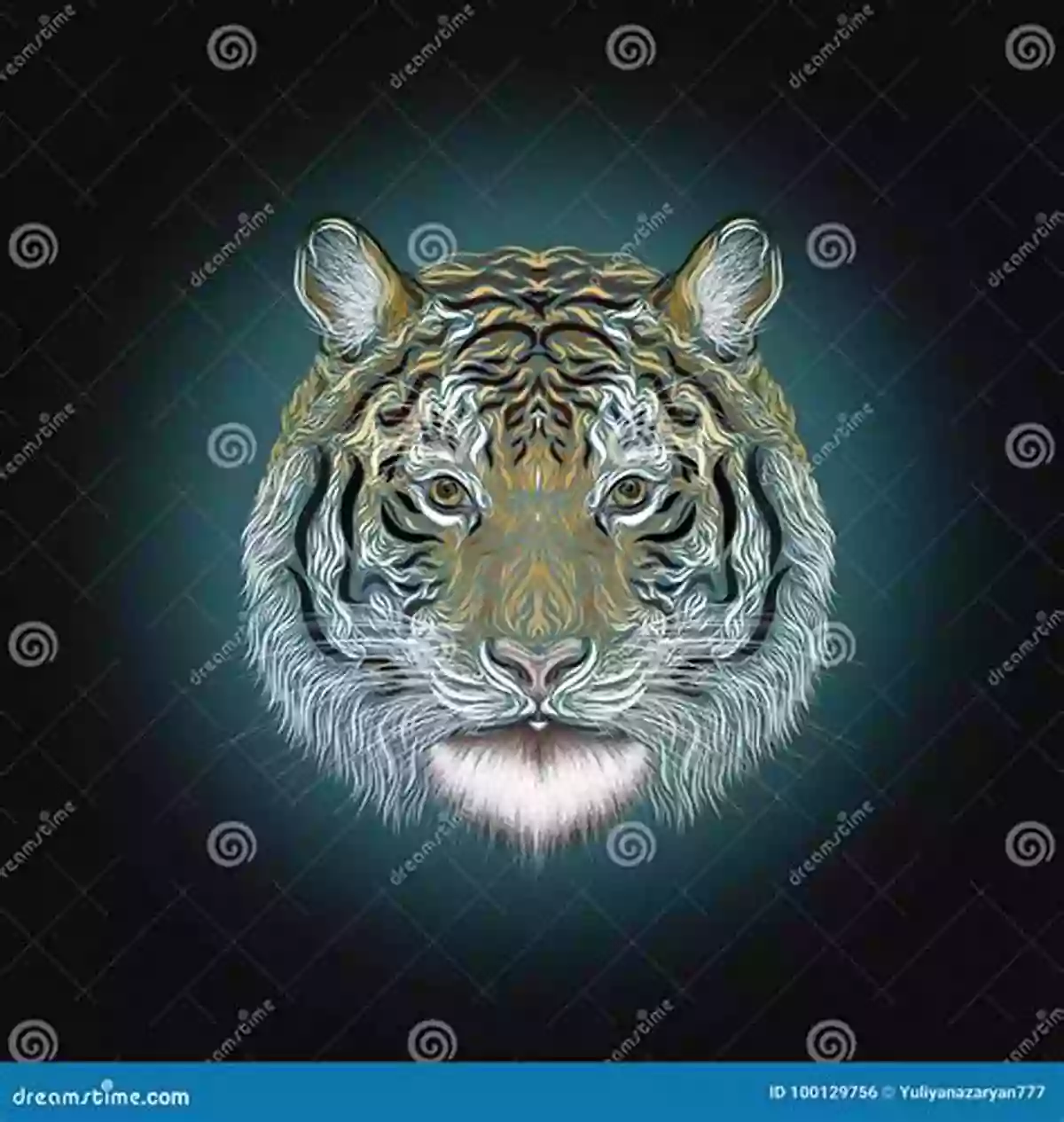 Illustration Of A Majestic Tiger In The Wild Visual Chinese Vocabulary Vol 3: Animals 3