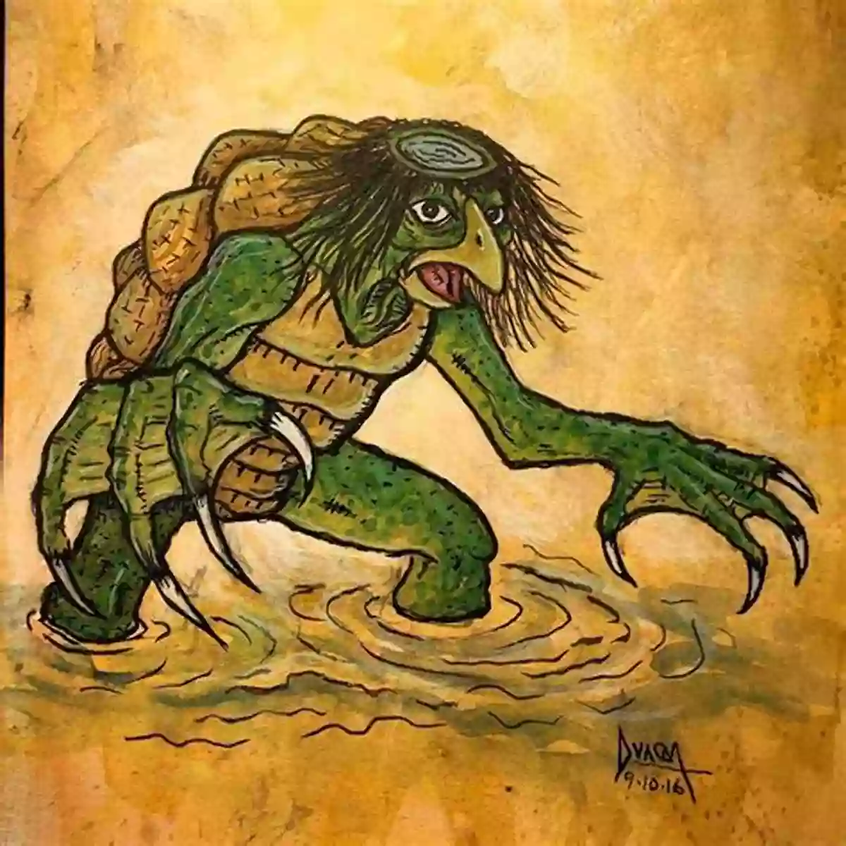 Illustration Of A Mischievous Kappa, A Creature From Japanese Folklore, With Its Distinctive Green Skin, Webbed Hands, And Charming Grin The Last Kappa Of Old Japan Bilingual Edition: A Magical Journey Of Two Friends (English Japanese)