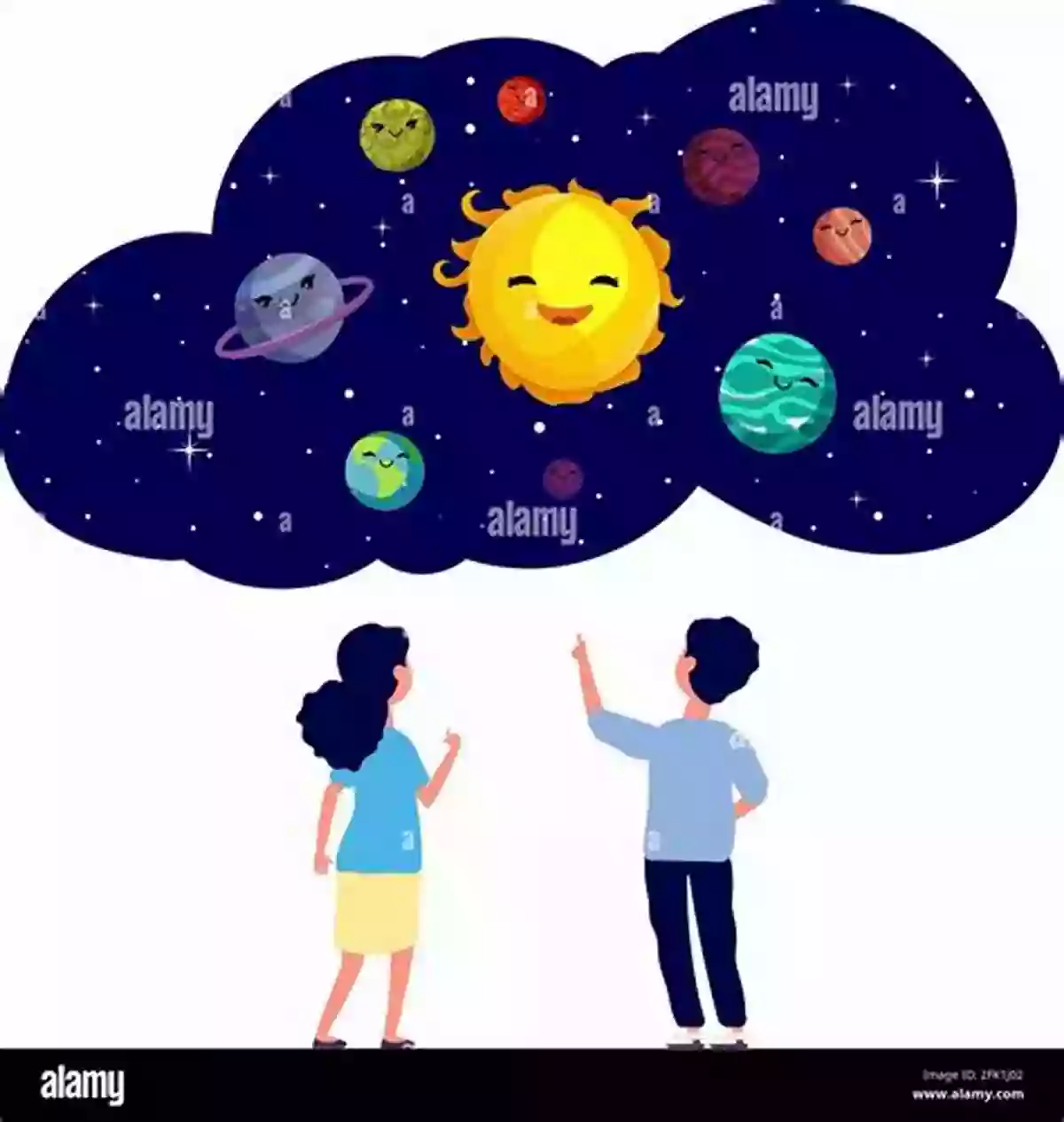 Illustration Of Children Exploring The Solar System For Kids : Shapes And Colors: (Educational For Children Kids Children S Picture Book)