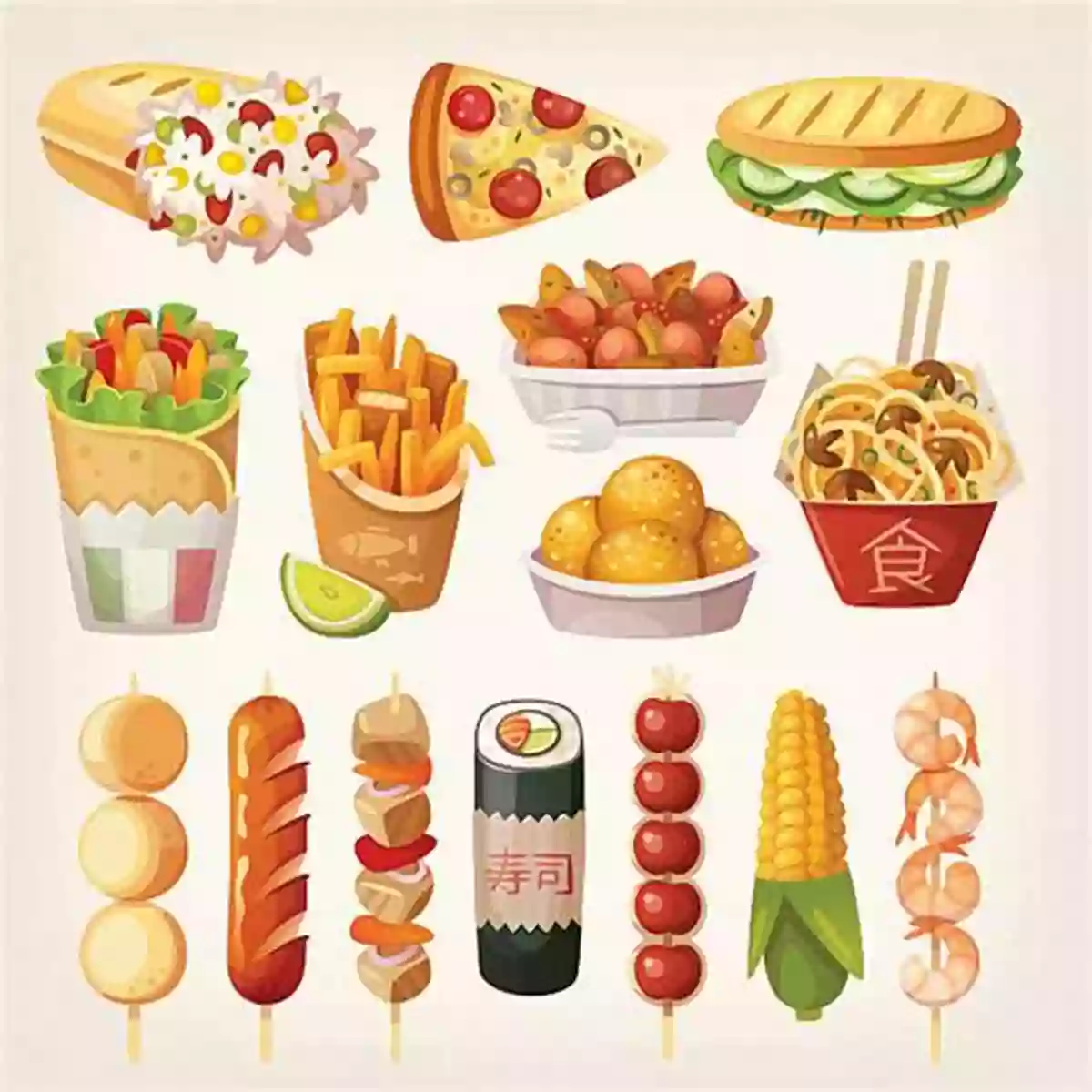 Illustration Of Various International Dishes Food/La Comida (WordBooks/Libros De Palabras)