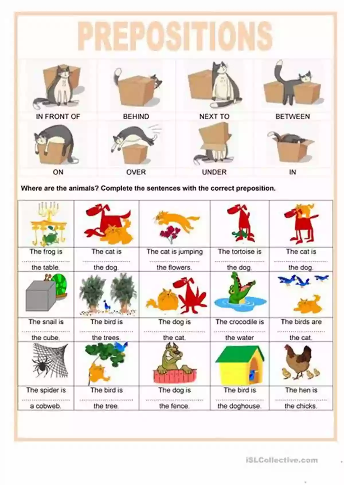 Learn Prepositions Of Place With Animals Learn Prepositions Of Place With Animals: English Prepositions (Learning And Educational For Kids 9)