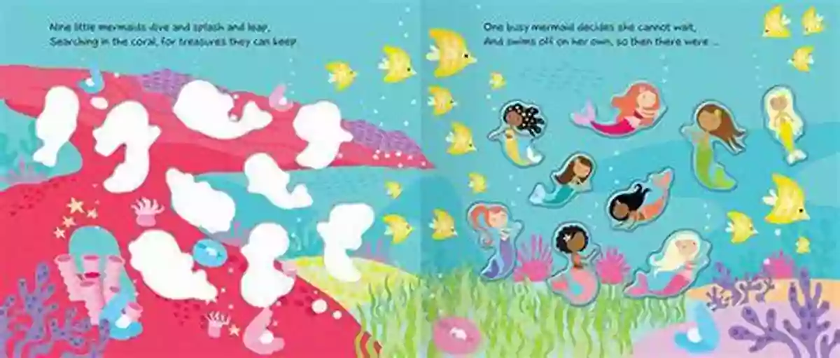 Learn To Count 10 Cute Mermaid Pictures For Kids Picture 1: Mermaid With Colorful Tail And Seashells Count The Mermaids : Learn To Count 1 10 Cute Mermaid Picture For Kids