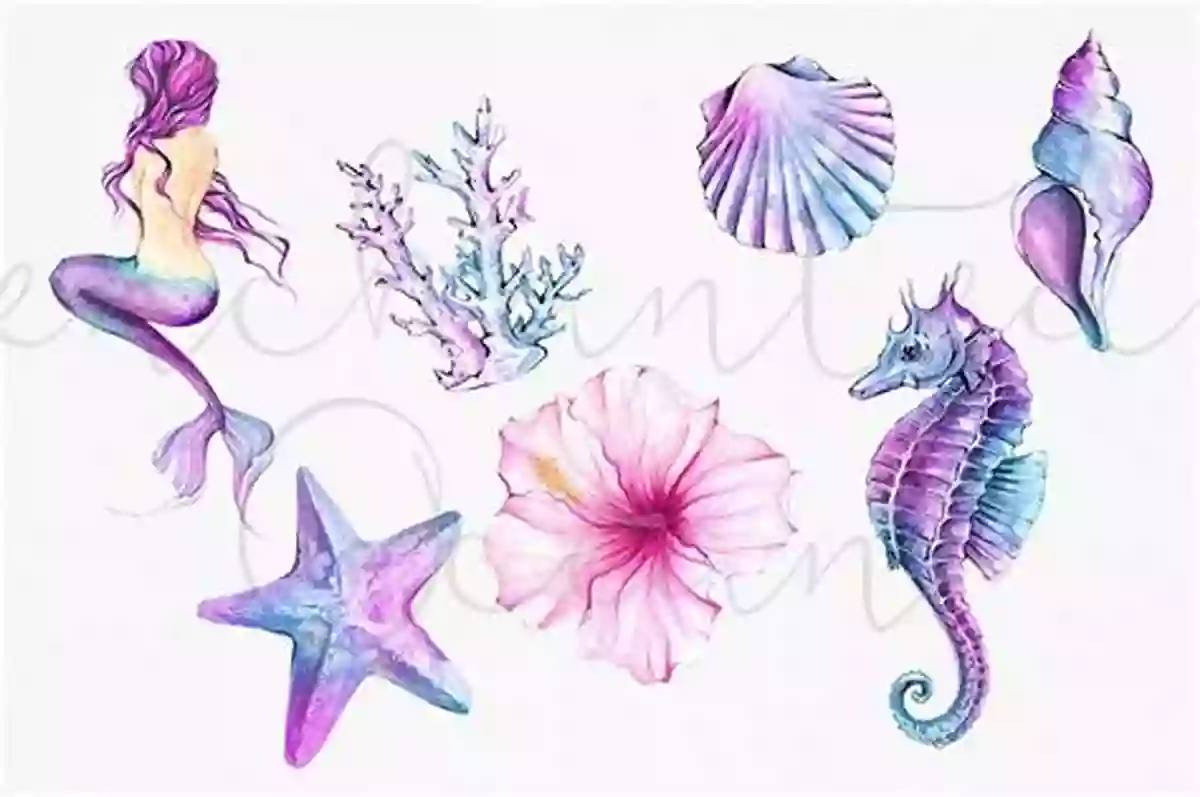 Learn To Count 10 Cute Mermaid Pictures For Kids Picture 1: Mermaid With Colorful Tail And Seashells Count The Mermaids : Learn To Count 1 10 Cute Mermaid Picture For Kids