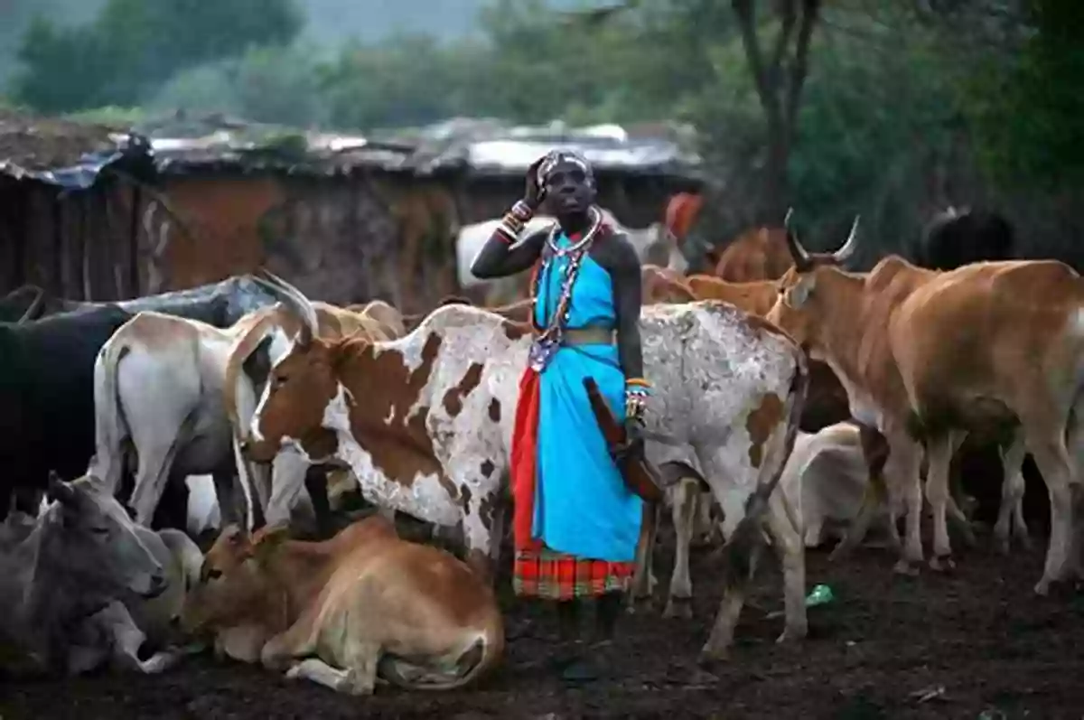 Maasai Children Herding Cattle On The African Savanna Facing The Lion: Growing Up Maasai On The African Savanna