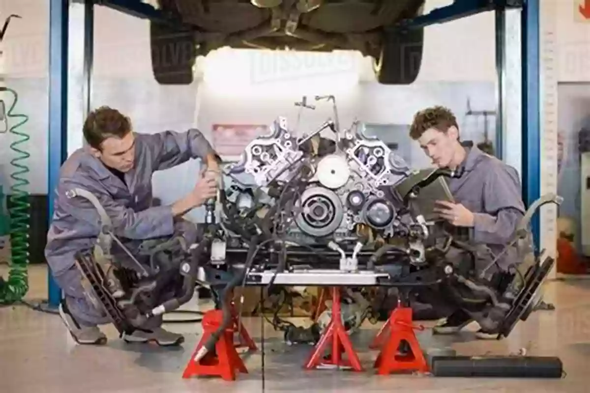 Mechanical Engineer Working On A Car Engine Visualization Of Fields And Applications In Engineering