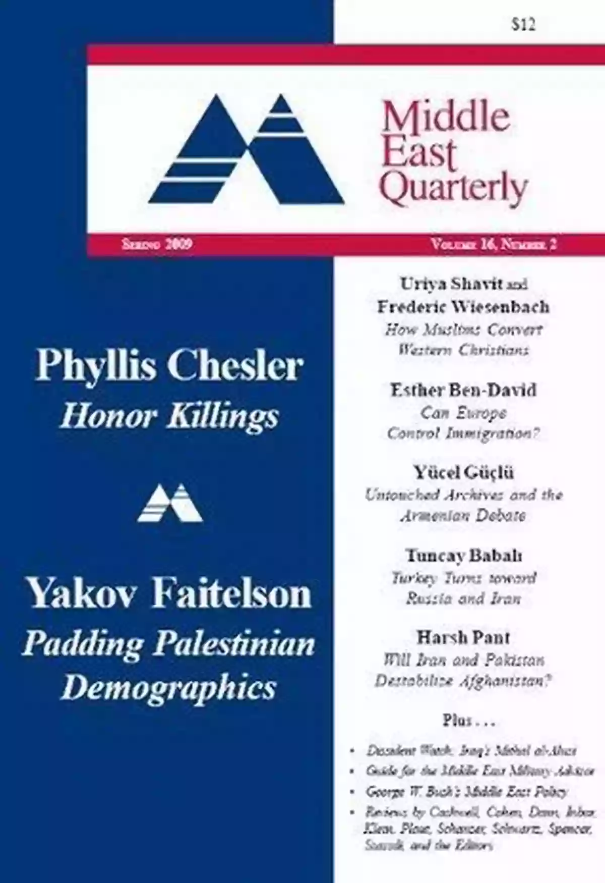 Middle East Quarterly Spring 2009 Cover Middle East Quarterly (Spring 2009) William Szary