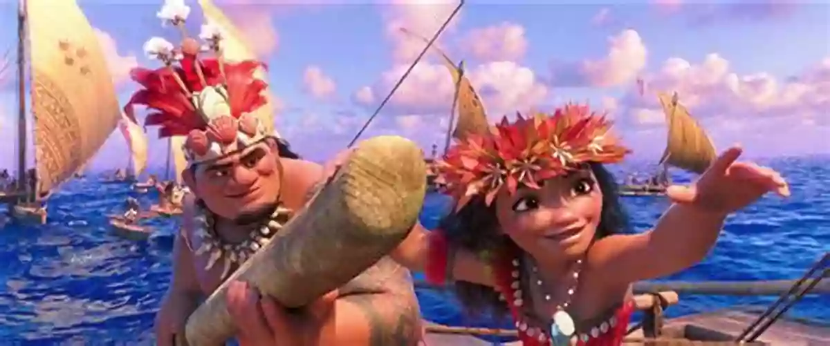 Moana Sailing On Her Boat In A Vast Ocean, Ready For Adventure The Story Of Moana: A Tale Of Courage And Adventure