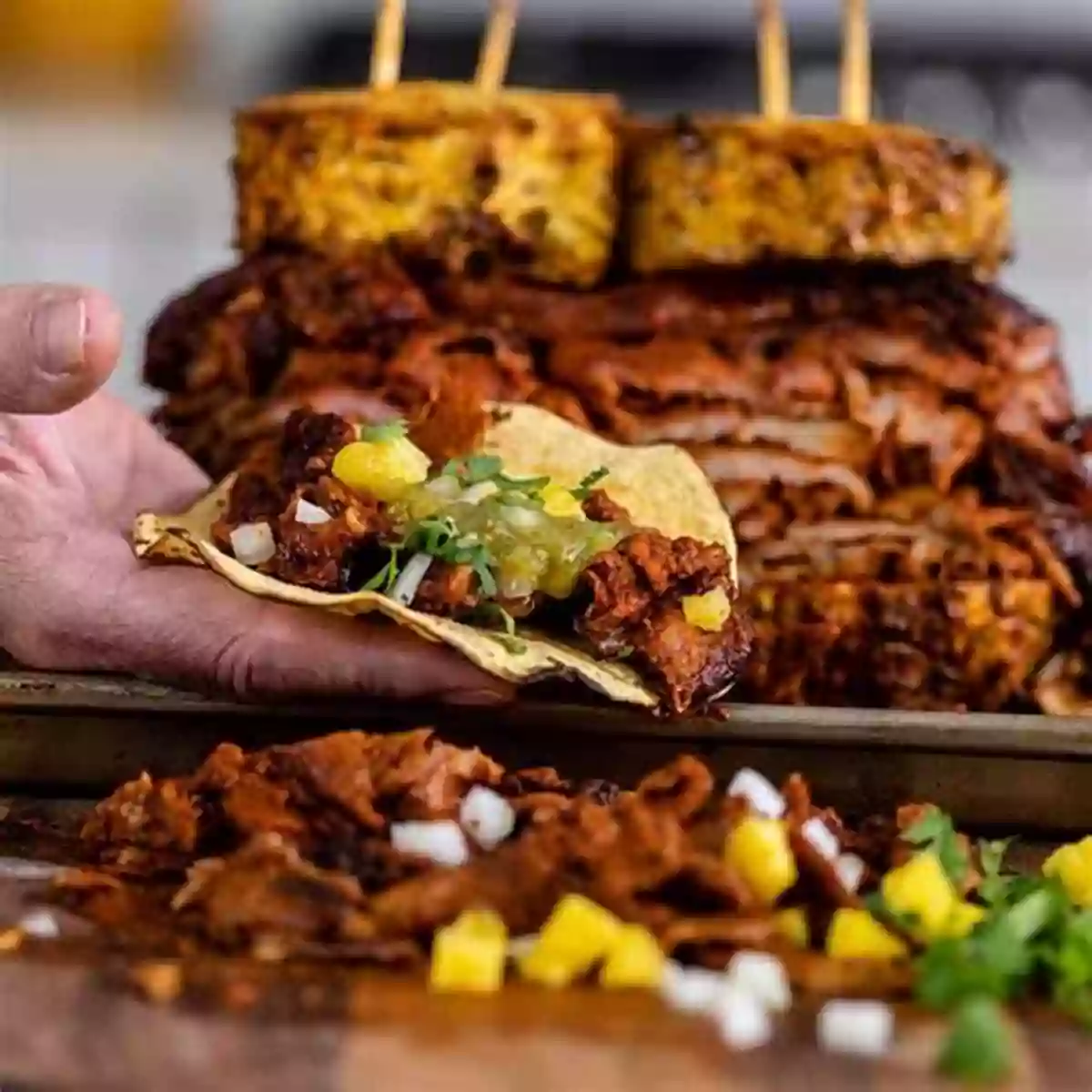 Tacos Al Pastor Traditional Mexican Street Food With Marinated Pork Topped With Pineapple Good Fare: Unique Mexican Recipes To Try: Kitchen Guide