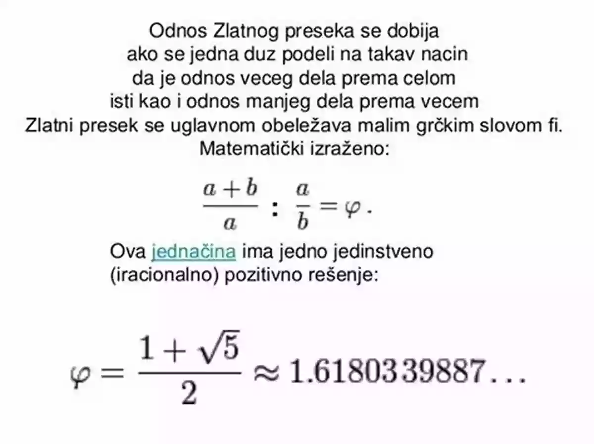 Zlatni Presek Se Definiše Odnosom Dve Veličine Koje čine Zlatni Broj Phi Prebrojavanje Glasova Luckast Brojevi Se Suocava Sa Jedne I Deset: Serbian Edition (Counting Silly Faces Numbers 1 10 Foreign Languages)