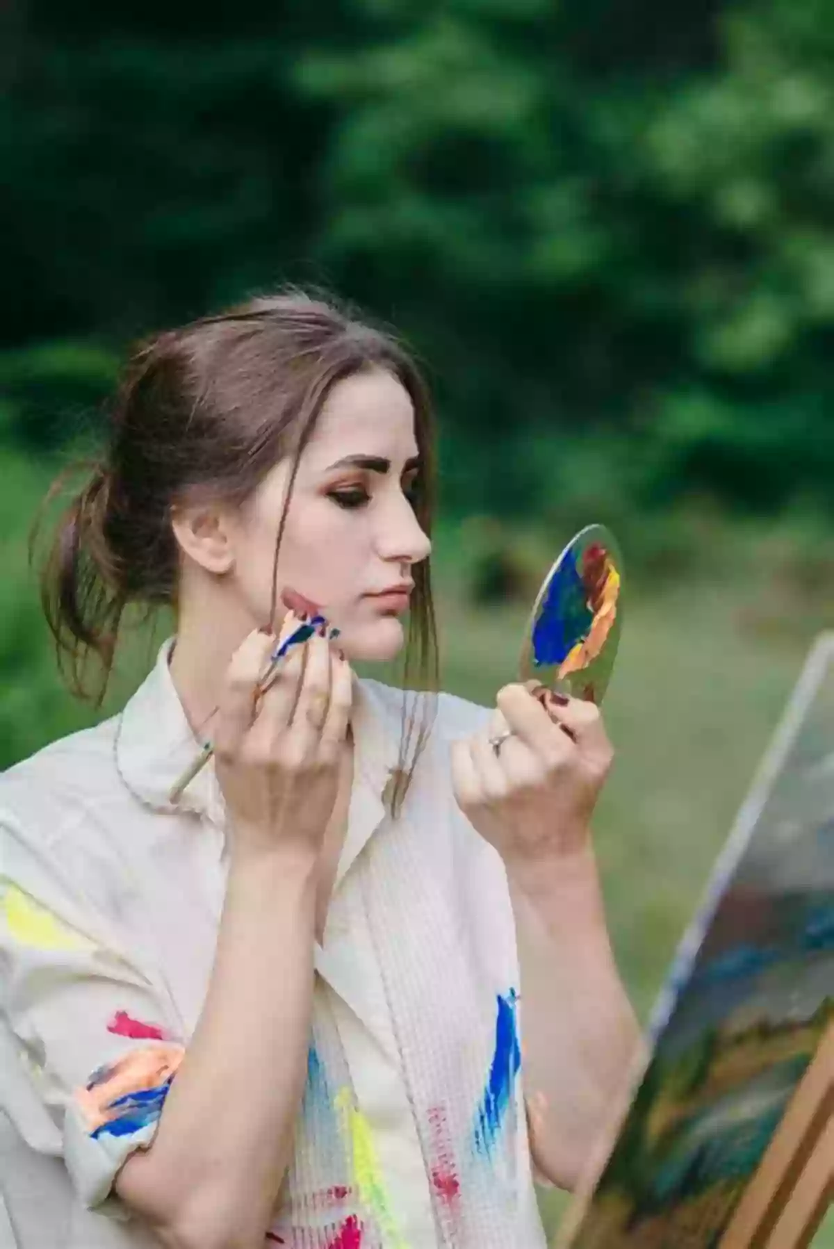 Depiction Of Hurry Emma Williams Holding A Paintbrush In Her Hand While Passionately Painting A Colorful Abstract Artwork In Her Studio The Story Of Hurry Emma Williams