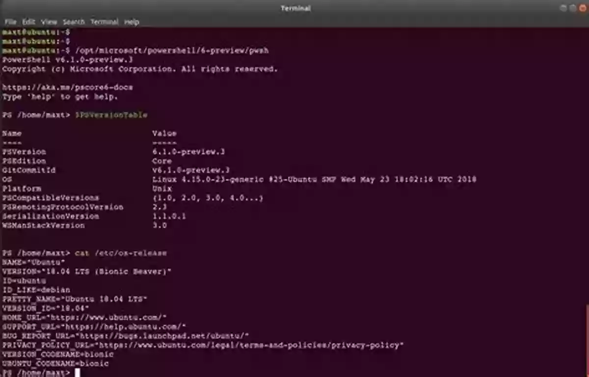 Launch Powershell Core Linux Terminal PowerShell Core For Linux Administrators Cookbook: Use PowerShell Core 6 X On Linux To Automate Complex Repetitive And Time Consuming Tasks